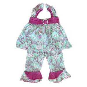 Floral Kids Outfit with Pink Accents